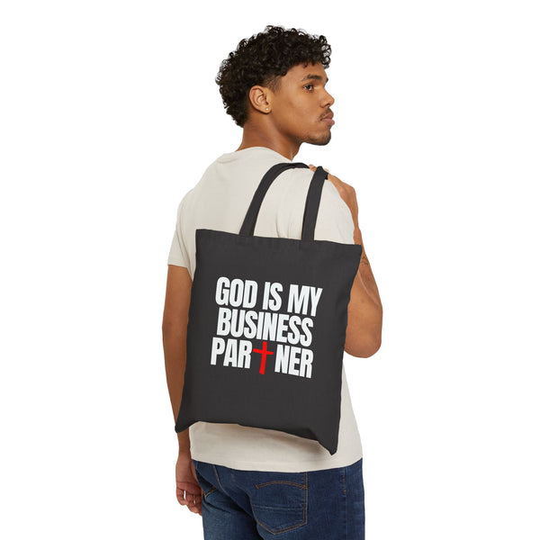 GOD IS MY BUSINESS PARTNER TOTE BAG