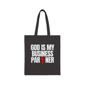 GOD IS MY BUSINESS PARTNER TOTE BAG